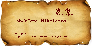 Mohácsi Nikoletta névjegykártya