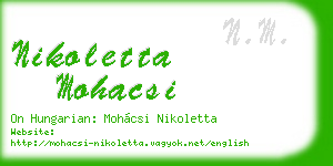 nikoletta mohacsi business card